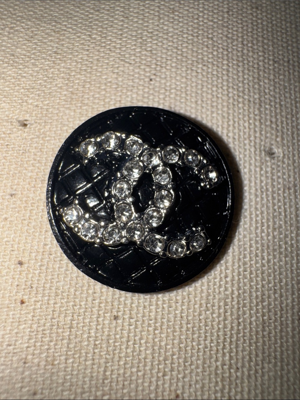 Black Crystal Logo Round Stud Earrings - Picture 6 of 6